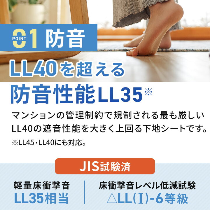 楽天市場】床デコLL35遮音下地材【遮音等級L40、LL45にも対応【床 防音 
