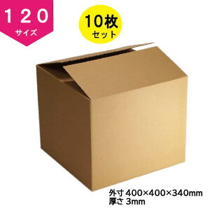 【日本製】ダンボール 120サイズ 10枚セット(二つ折りたたみ配送品)/引越/宅配便/梱包/収納/ dD2-10