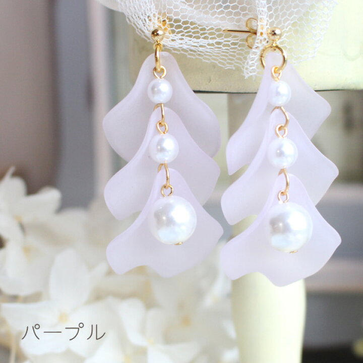 楽天市場】藤の花びらピアス/イヤリング【日本製】 : Rolianne -pink made-