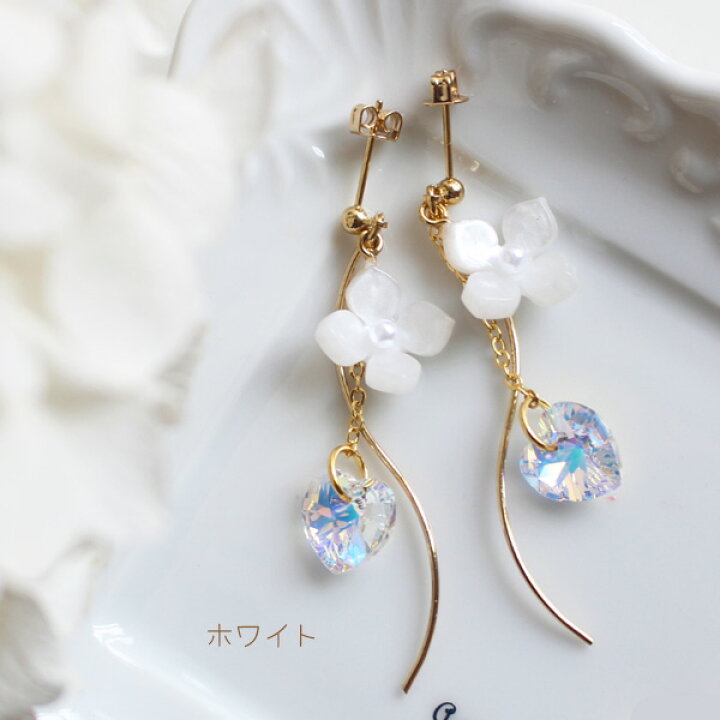 楽天市場】【新色追加】紫陽花ウェーブゆらゆらピアス/イヤリング 
