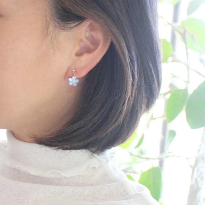 楽天市場】勿忘草ピアス/イヤリング【日本製】 : Rolianne -pink made- 