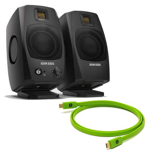 ADAM D3V Black + OYAIDE�����i��USB�P�[�u���Z�b�g(Type C to C 2.0m)(�y�A)(�������K�i)(�A�_��)(���j�^�[�X�s�[�J�[)(�u���b�N)(�I���C�f) ���R�[�f�B���O ���j�^�[�X�s�[�J�[