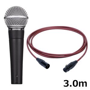 SHURE SM58-LCE�yPASSGO RED�}�C�N�P�[�u���Z�b�g(XLR-XLR)3.0m�z(��ԃ_�C�i�~�b�N�}�C�N)(�������K�i2�N�ۏ�)(�V���A)(SM58LCE) ���R�[�f�B���O �}�C�N