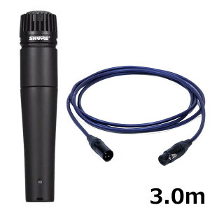 SHURE SM57-LCE�yPASSGO BLUE�}�C�N�P�[�u���Z�b�g(XLR-XLR)3.0m�z(�������K�i2�N�ۏ�)(�V���A)(��ԃ_�C�i�~�b�N�}�C�N)(�y��E�M�^�[���R�[�f�B���O���) ���R�[�f�B���O �}�C�N