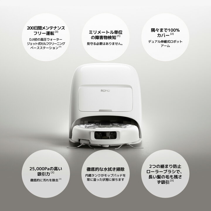 楽天市場】ロボット掃除機 DJI ROMO A スケルトンデザイン 