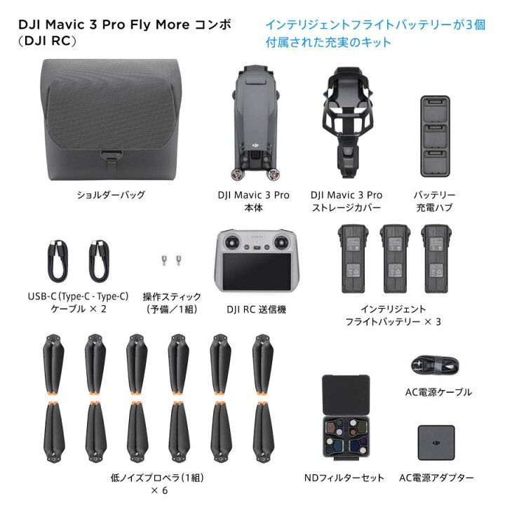 楽天市場】15%OFF!4/27まで ドローン DJI Mavic 3 Pro Fly More Combo 
