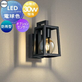 エクステリア 屋外 照明 ライトオーデリックODELIC ポーチライト OG254871LC1 電球色 白熱灯30W相当 黒色 別売りセンサ対応 アンティーク ブラケットライト フィラメント型LED 玄関灯 玄関照明 門柱灯