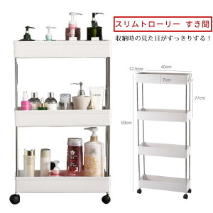 隙間ラック 送料無料 隙間収納 キャスター付き 22cm すき間収納ワゴン すき間 幅 ワゴン スリムトローリー 収納 すきま スリム 隙間 キャスター付き 収納ワゴン スリム収納 収納ラック コンパ
