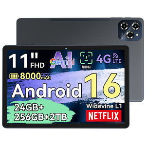 �y����N�[�|����15,999�~�zAndroid16 �^�u���b�g W90 11�C���` 4G LTE�Ή� sim�t���[ 24GB RAM 256GB ROM 2TB�g�� 2K FHD ���� Gemini AI 2.0 WiFi6 GPS 8000mAh Widevine L1 ��F�� ���� �����\ �w�K�p �ݑ�Ζ� 8�R�A 