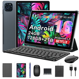 ★Android16★【7,000円クーポンOFF＆8点特典付き】11インチ タブレット Android16 Wi-Fiモデル タブレットAndroid 格安タブレット RAM24GB ROM128GB アンドロイド16 本体 タブレットpc 端末 大画面 子供 タブレット安い 高性能 2025新発売 ケース カバー グレー TABWEE T90