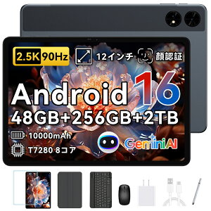 Android 16�y�N�[�|��OFF��23999�����r���[���T�z�^�u���b�g T60 12.2�C���` 90Hz 2.5K�^�u���b�gRAM48GB ROM256GB 8�R�ATABLET ��e�� 10000mAh 16MP�J���� �i�� ANDROID �^�u���b�g �A���h���C�h16 �{�� 1�N�ۏ؁@Ta