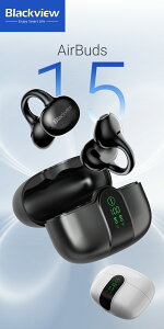 Blackview AirBuds15 �C���[�J�t �C���z�� Bluetooth6.0 �n�C���]���� �ő�35���ԍĐ� Type-C �}���[�d IPX5�h�� �ʘb�}�C�N�t�� �����ݎ��J���^ ���C�����X�C���z�� �^���E�ʋ�