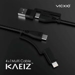 VICXXO(ヴィクソ)KAEIZK4CtoCATypeLightning4in1マルチケーブル120cmライトニングケーブルタイプCUSBタイプCUSBケーブルタイプA