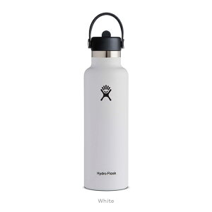 nChtXN Hydro Flask 21oz 621ml Standard Mouth Flex Straw XeX{g Xg[t White