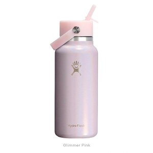nChtXN Hydro Flask 32oz 946ml Wide Mouth Flex Straw XeX{g Glimmer Pink