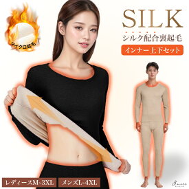 【月間優良ショップ受賞店舗】シルク配合裏起毛インナー上下セット 凄暖（すごだん） 長袖 レディース メンズ あったか 大きいサイズ 冷え対策 防寒着 ももひき/あす楽/送料無料