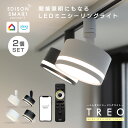 [2個セット］TREO ミニシーリングライト エジソンスマート LED一体型 おしゃれ かっこいい モダン 北欧風 高級感 ダウンライト風 明るい 間接照明になる 調光 調色 タイマー 遠隔操作 防犯 Wi-Fi アプリ操作 音声操作 小さい 小型 ダクトレール 引掛けシーリング 常夜灯
