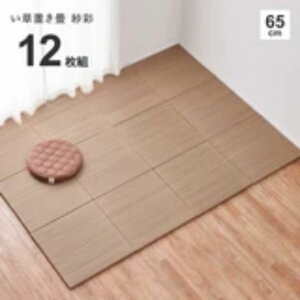 約65×65×2.5cm 《 12枚セット 》 6色展開 置き畳 縁なし 防音 DIY カット可能 滑り止め付き 「紗彩(さや)」 萩原