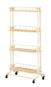 レトロな自転車の前カゴをモチーフにしたワゴン BYケージ ラック 4段 BCR640 koeki