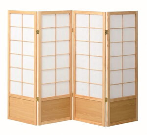 高さ120cm 和風衝立4連 ブラック ナチュラル パーテーション 間仕切 衝立 パーティション JP-S120-4 JPS1204 koeki