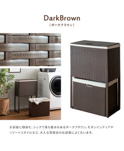 衣類がたっぷり置けて取り出しやすく、分別もできる縦型2段式のラタンランドリーボックス『Diario(ディアリオ)』RB-500 宮武製作所