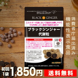 【定期購入 送料無料 機能性表示食品】ブラックジンジャー代謝粒 DMJえがお生活 31日分 日本製