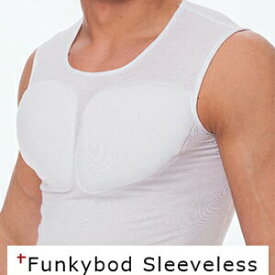 Funkybod ファンキーボッド スリーブレス インナーシャツ インナー 下着 メンズ パッド内蔵アンダーシャツ シャツ パッド内蔵 アンダーシャツ コンプレックス 体型 グッズ おすすめ 人気