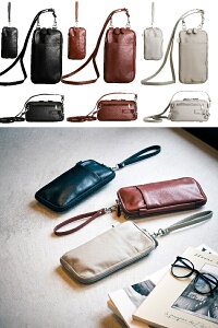 ソフト牛革5WAY 多機能スリムショルダー&ポーチ ボディバッグ ウエストポーチ ポーチ スマホ ショルダー スマホポーチ スマホショルダー おしゃれ スマートフォン 肩掛け 小物入れ 旅行 お出