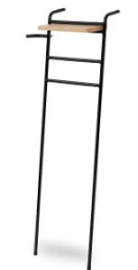 AZUMAYA(東谷) アンブレラハンガー 傘収納 立て掛け式 木製棚板付き スチール製 ブラック|NIT-14BK