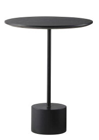 AZUMAYA(東谷) サイドテーブル 丸 ラウンド 円形 ナイトテーブル 北欧 アイアン 木製 ブラック | HIT-231BK