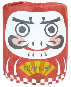 招福ダルマ1ロール 100個セット    景品 粗品 トイレットペーパー トイレットロール トイレ まとめ買い 安い 送料無料 特価 ノベルティ イベント用 粗品向け 販促用 面白い 業務用 シン