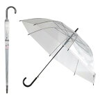 ジャンプ傘透明65cm ブラック　　かさ カサ ビニール傘 ビニガサ 透明傘 雨傘 雨具 ジャンプ　　★ロット割れ不可　32個単位でご注文願います