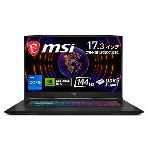 NVIDIA GeForce RTX 4050 Laptop/Core i7/16GB/M.2 1TB/MSI GGXAC/Q[~Om[gp\R/Katana 17 B13V[Katana-17-B13VEK-4339JP]/17.3^/𑜓xF1920 x 1080/Windows11 Home/Q[~Om[gPC/