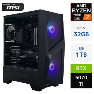 �y�V�i�zPanoplia Powered by msi R7B65507TPM3D2 �f�X�N�g�b�v�p�\�R�� /Windows11 Home /AMD Ryzen7 7800X3D /������ 32GB /M.2 1TB /NVIDIA GeForce RTX 5070Ti 16GB