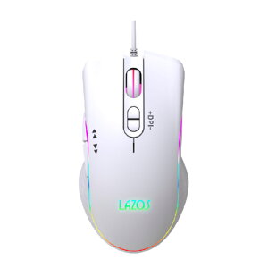 Lazos (L-MSG7-W) RGB�Q�[�~���O�}�E�X 7�{�^�� �z���C�g