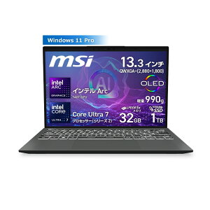 �y�V�i�����񂹁zMSI Prestige 13 AI Evo A2HM �m�[�g�p�\�R�� /Windows 11 Pro /Core Ultra 7 255H /������ 32GB /M.2 1TB /13.3�C���` 2880 x 1800