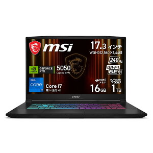 �y�����񂹁zMSI (EK6569JP) Katana 17 HX B14W �m�[�g�p�\�R�� /Windows 11 Home /Core i7 14650HX /������ 16GB /M.2 1TB /NVIDIA GeForce RTX 5050 Laptop GPU 8GB GDDR7 /17.3�C���` 2560 x 1440 (WQHD) /240Hz