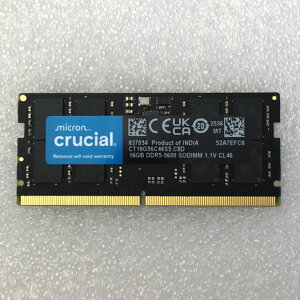 �y�V�i�zCrucial (CT16G56C46S5_bulk) 262pin DDR5-5600 16GB x1 �o���N�i [�m�[�gPC�p /PC5-44800 ]