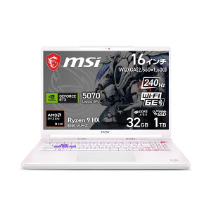 �y�����񂹁zMSI Crosshair A16 HX MLG Edition E8W (2800JP) �m�[�g�p�\�R�� /Windows 11 Home /Ryzen 9 8940HX /������ 32GB /M.2 1TB /NVIDIA GeForce RTX 5070 Laptop GPU /16�C���` 2560 x 1600 /240Hz
