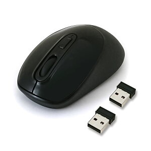 HIDISC(ハイディスク)2レシーバー付ワイヤレスマウスブラック(HDM-7146BK)