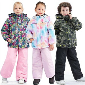 子供スキーウェア スノーボードウェア キッズスキーウェア スノーボードウエア 上下セット ガールズ 女の子 スノボウエア ダウンジャケット パンツ 2点セット 雪遊び