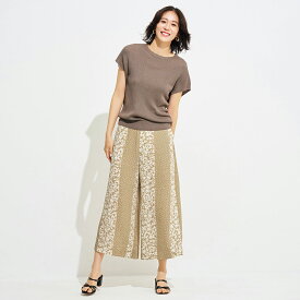 【ドゥクラッセ】 □とろみシフォン ・ プリントパンツ レディース ( 7〜15 ) 30代 40代 50代 大人、輝く服 【DoCLASSE】