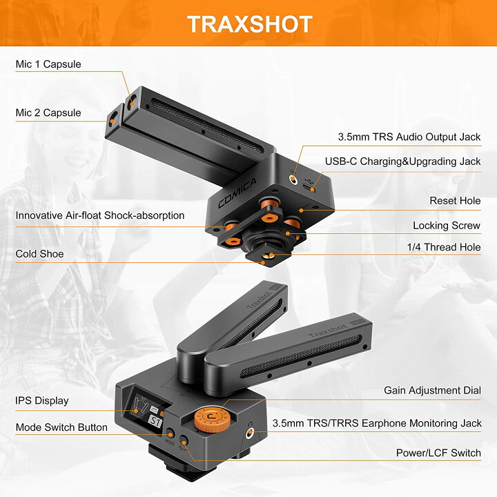 楽天市場】外付けマイク COMICA Traxshot / Traxshot Pro 変形可能 