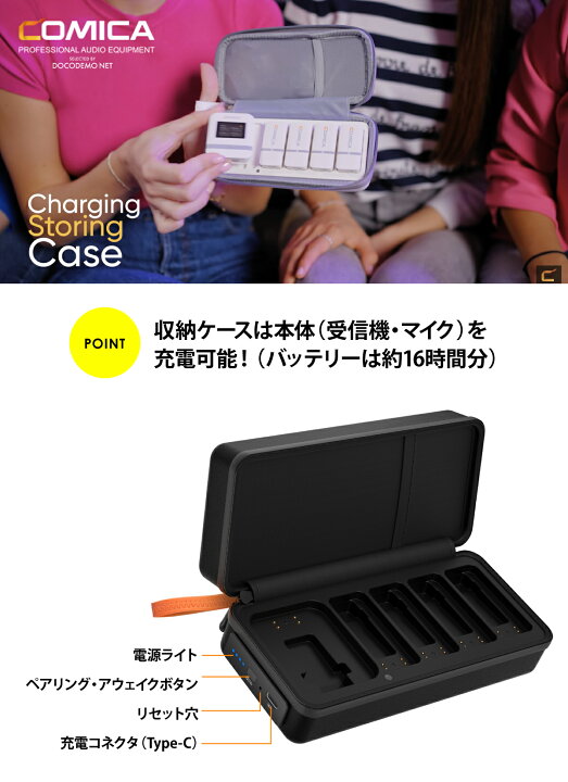楽天市場】COMICA Vimo Q 【 4人同時録音♪ 】小型 ワイヤレス マイク 