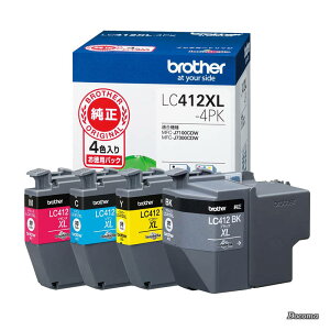 �y���������z�u���U�[�H��(Brother Industries) �C���N�J�[�g���b�W4�F�p�b�N(��e��)LC412XL-4PK�Ή��^��:MFC-J7300CDW�AMFC-J7100CDW�� �u���b�N ��
