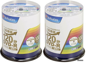 �y���������z�o�[�x�C�^�� 1��^��p DVD-R CPRM 120�� 100�� �z���C�g�v�����^�u�� �Ж�1�w 1-16�{�� VHR12JP100V4 (× 2)