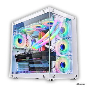 �y���������z�~�h���^���[ atx �s���[���Xpc�P�[�X type-c�����C���^�[�t�F�[�XUSB3.0 �����|�����K���X ATX/MATX/ITX/Micro-ATX�}�U�[�{�[�h�Ή� ���Ή� 360����Ή� (�z���C�g)