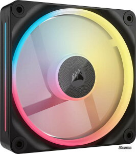 �y���������ziCUE LINK LX120-R RGB �g���L�b�g120mm PWM PC�P�[�X�t�@�� �f���A�����C�g���[�v �V���O���p�b�N �u���b�N CO-9051049-WW