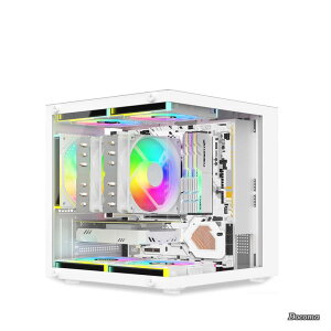 �y���������zMicroATX MiniITX PC�P�[�X �����K���X���� �R���p�N�g�f�X�N�g�b�v�P�[�X (�z���C�g)