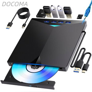 �y���������zUSB-A/C�Ή� BD DVD/CD �Đ��E�ǂݍ��݁E�������ݑΉ� �|�[�^�u��Blu-ray�v���[���[ Windows 7-11/Mac OS�p�\�R���Ή� �d���P�[�u���t���iblack�j